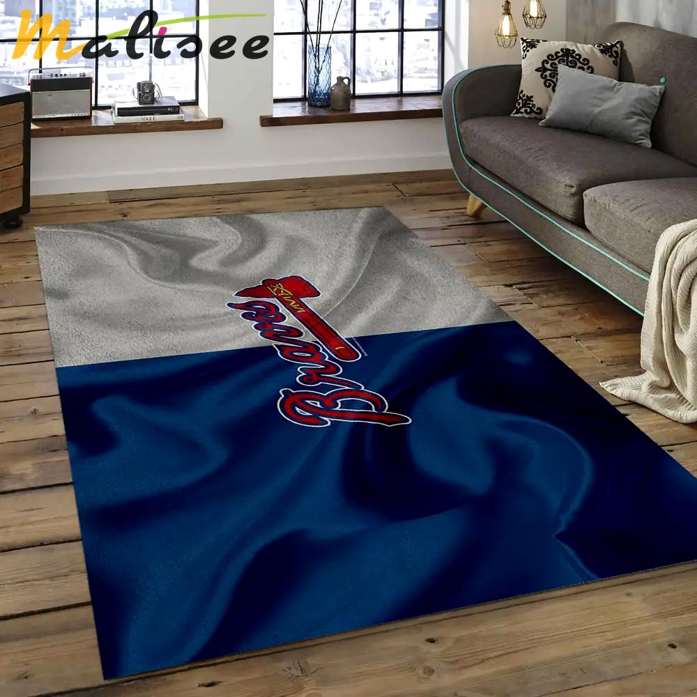 Mlb atlanta braves baseball team logo rectangle area ab15 Rectangle Rug