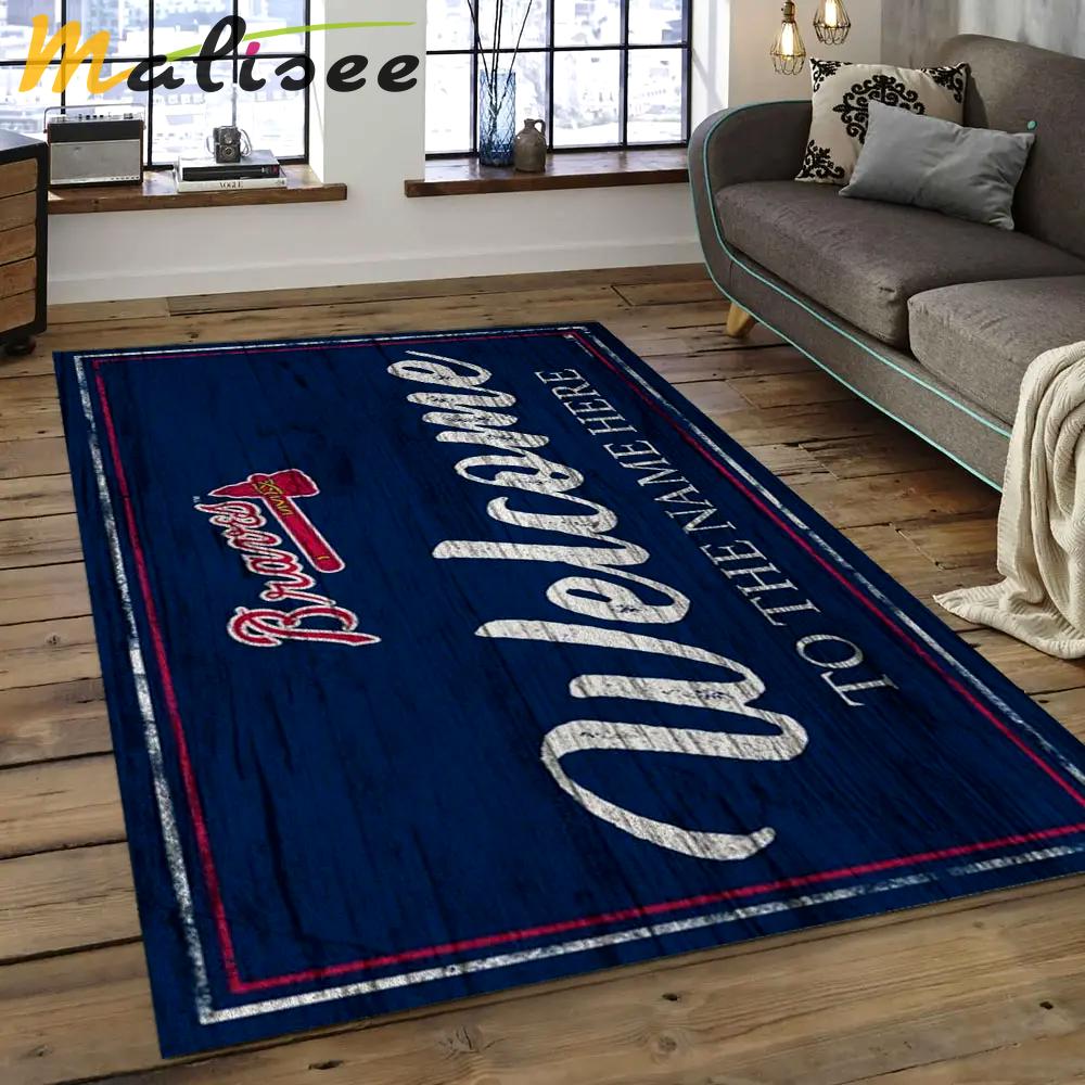 Mlb atlanta braves baseball team logo rectangle area ab39 Rectangle Rug