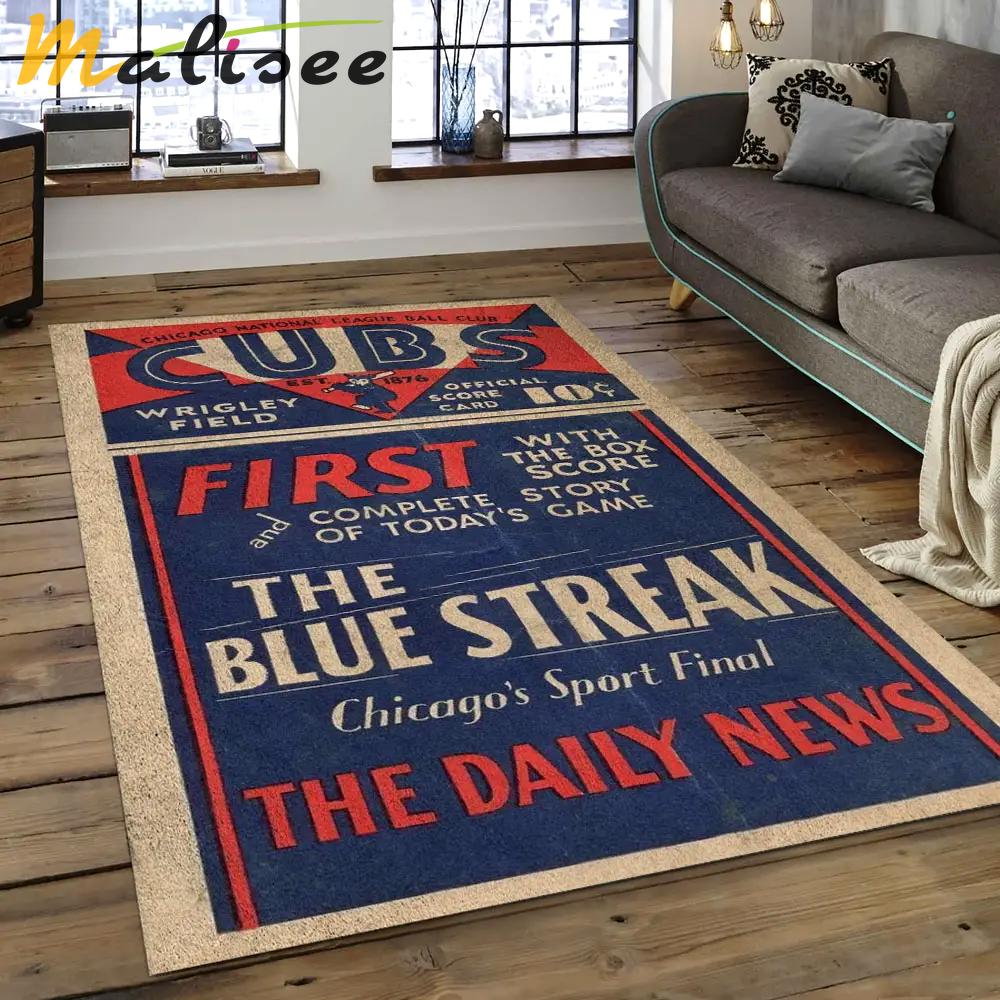 Mlb chicago cubs baseball team logo rectangle area cc20 Rectangle Rug