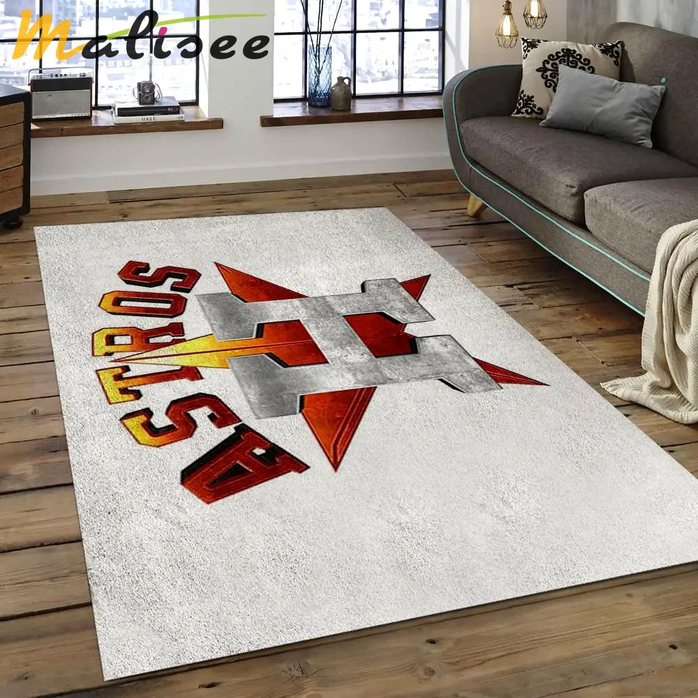 Mlb houston astros baseball team logo rectangle area ha04 Rectangle Rug