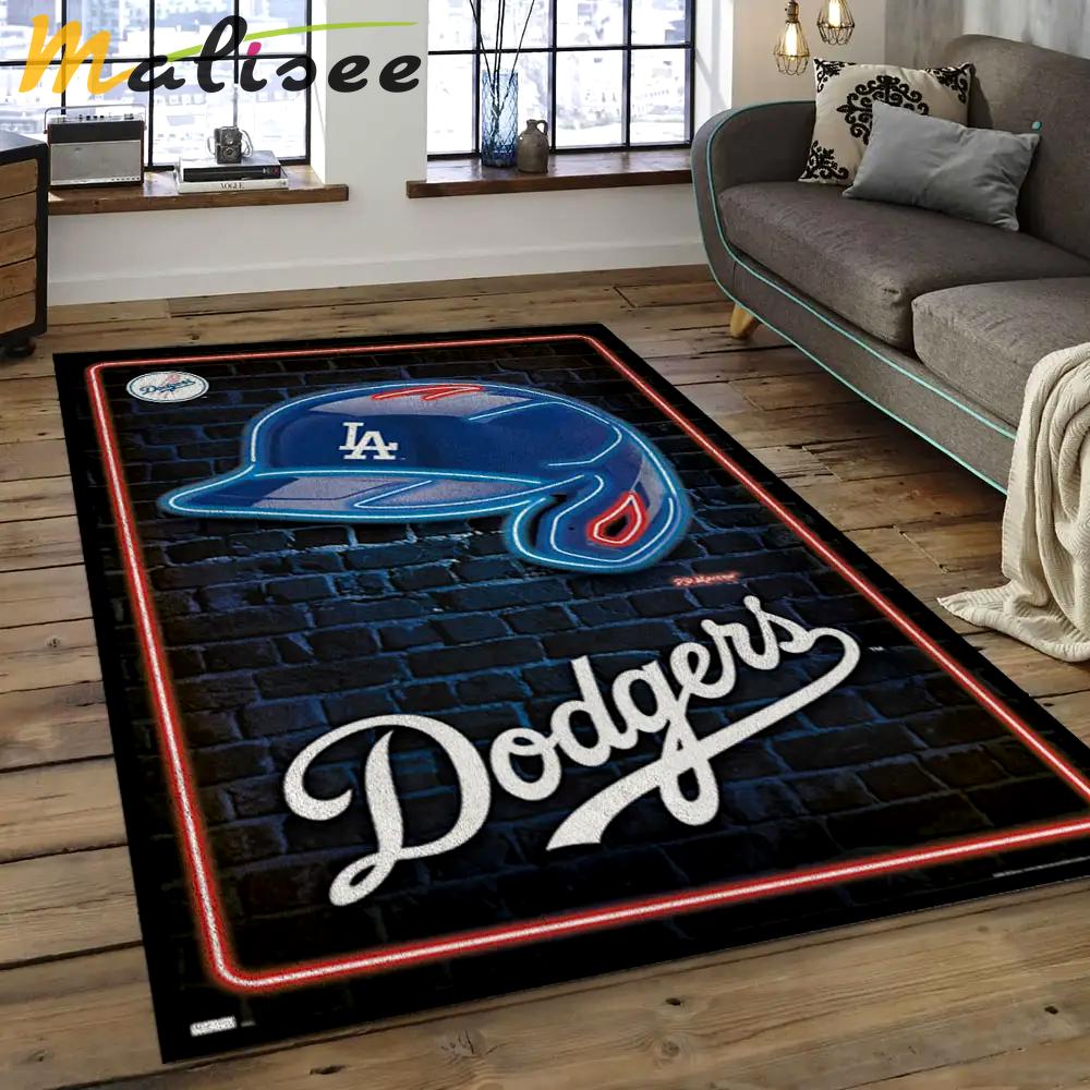 Mlb los angeles dodgers baseball team logo rectangle area lad32 Rectangle Rug