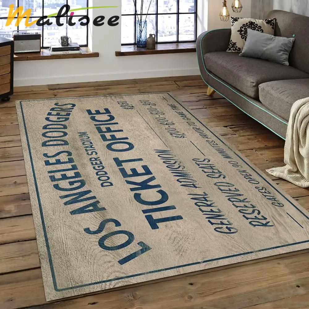 Mlb los angeles dodgers baseball team logo rectangle area lad58 Rectangle Rug