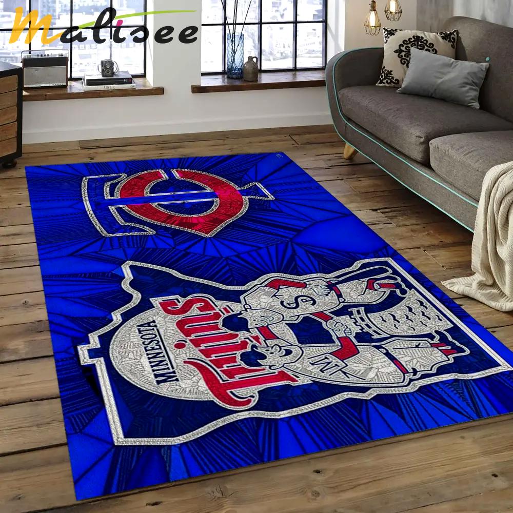 Mlb minnesota twins baseball team logo rectangle area mts23 Rectangle Rug