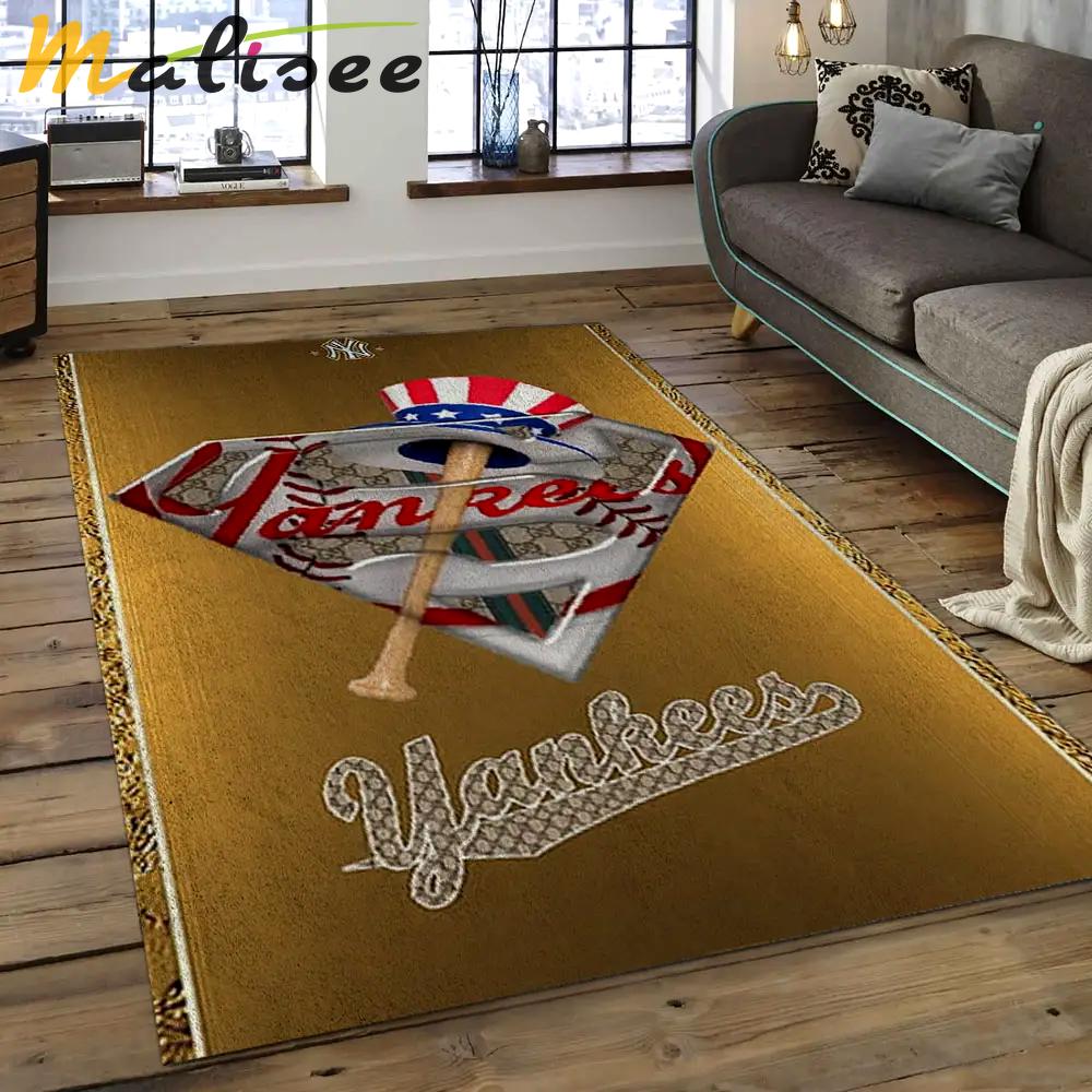Mlb new york yankees baseball team logo rectangle area nyy14 Rectangle Rug