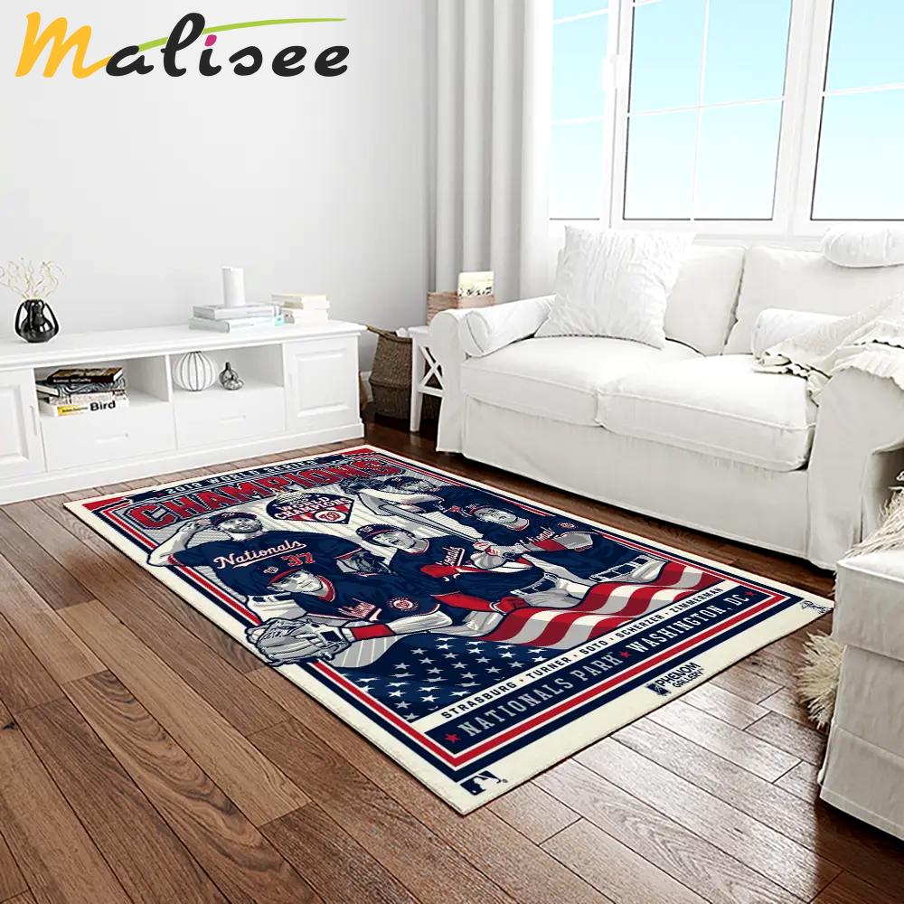Mlb washington nationals baseball team logo rectangle area rug wn17 Rectangle Rug