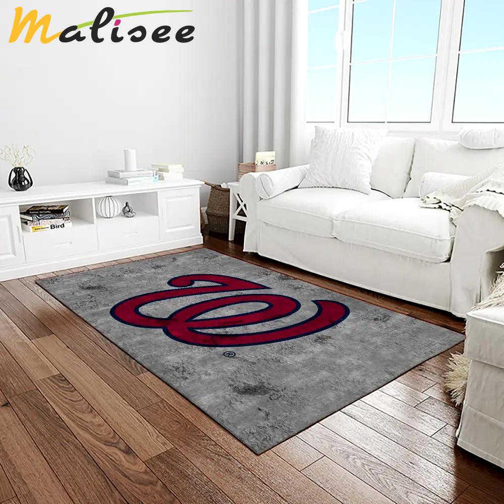 Mlb washington nationals baseball team logo rectangle area rug wn47 Rectangle Rug