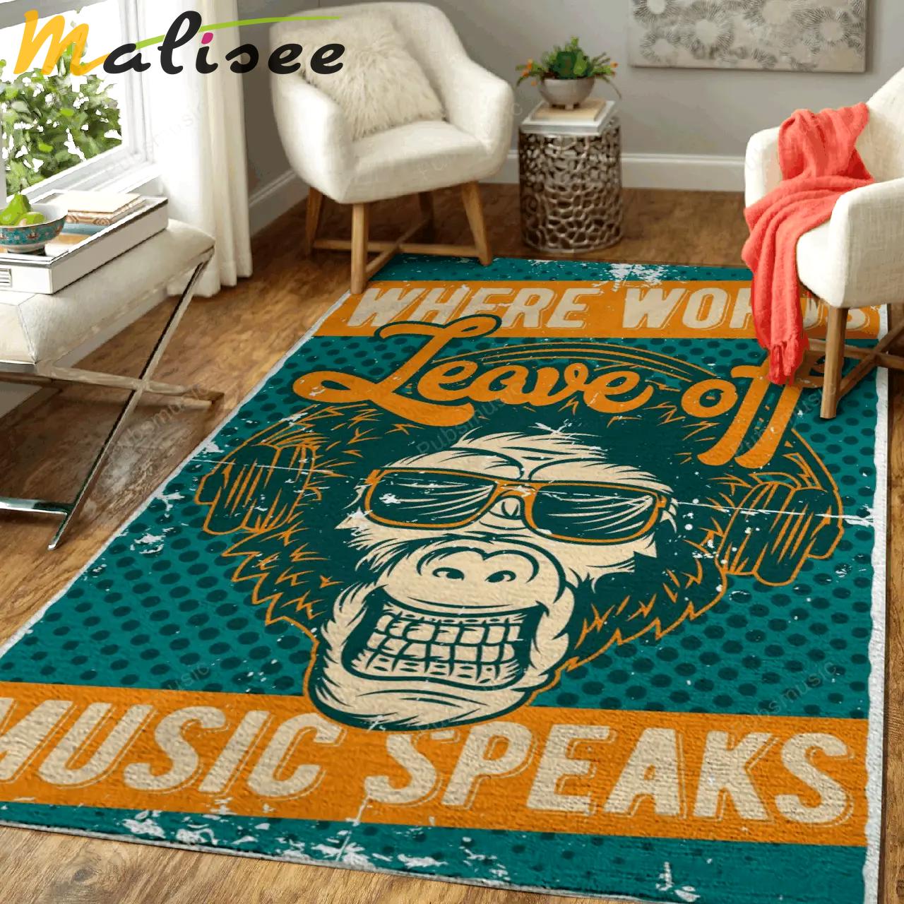 Monkey music lover cartoon art for fans area rug living room carpet rug regtangle carpet floor decor home decor Rectangle Rug