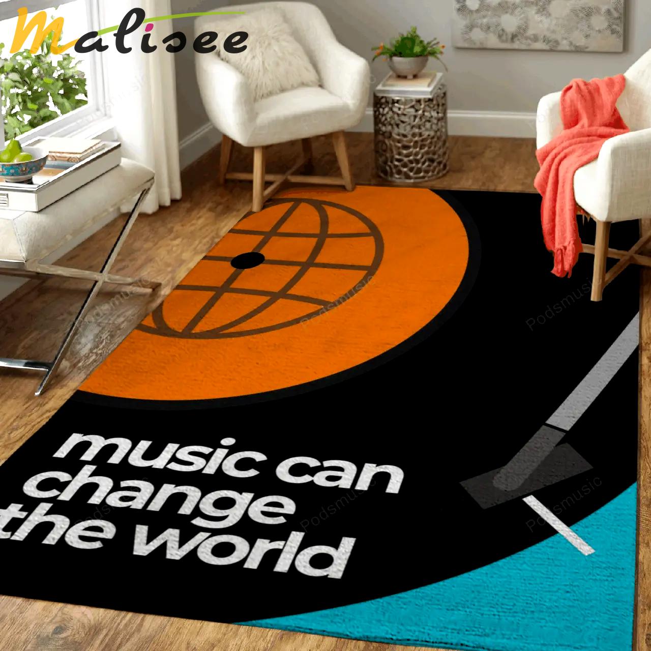 Music can change the world inspiration quotes words art for fans area rug living room carpet rug regtangle carpet floor decor home decor Rectangle Rug