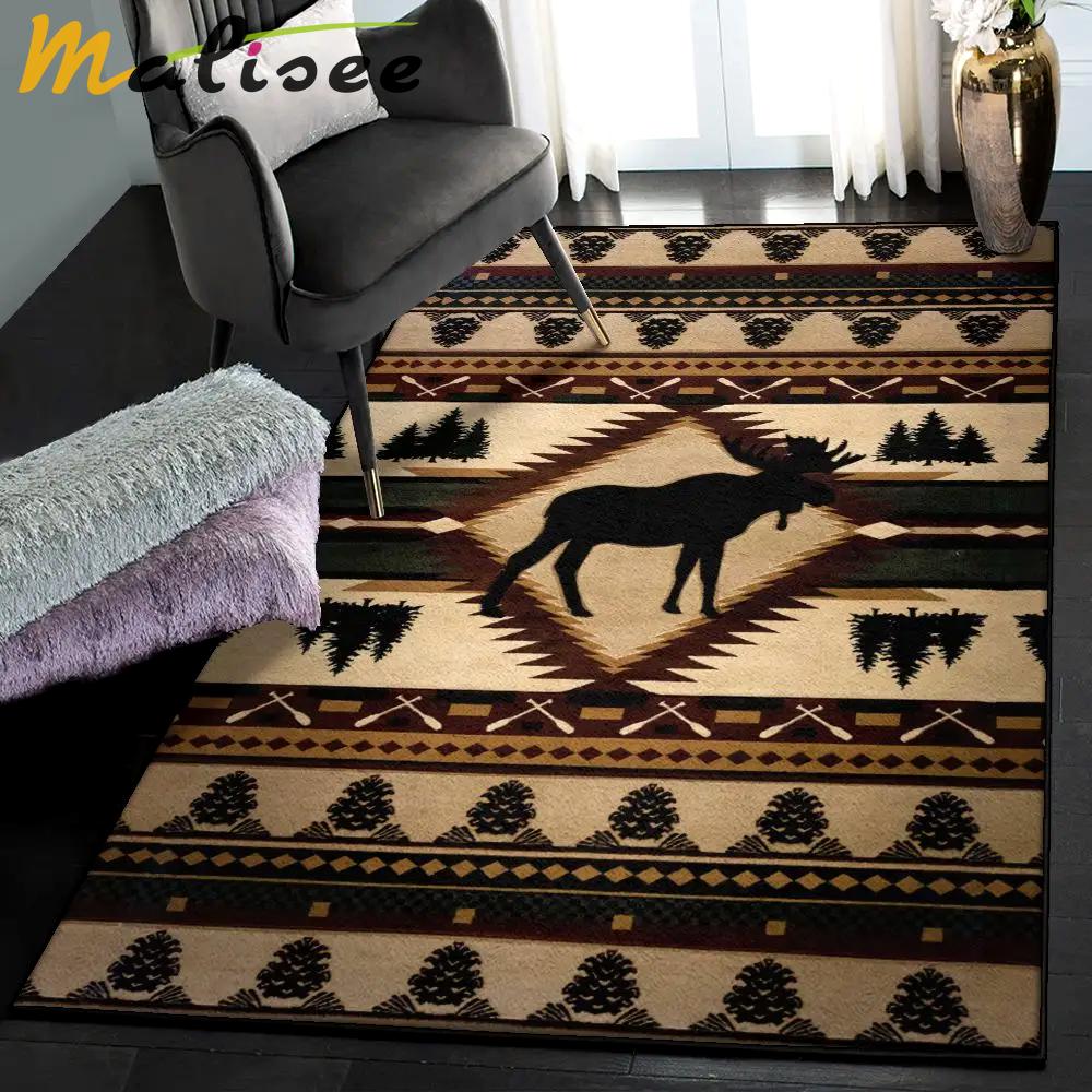 Native land carpets for living room, native wild moose gs 2205tl rug Rectangle Rug