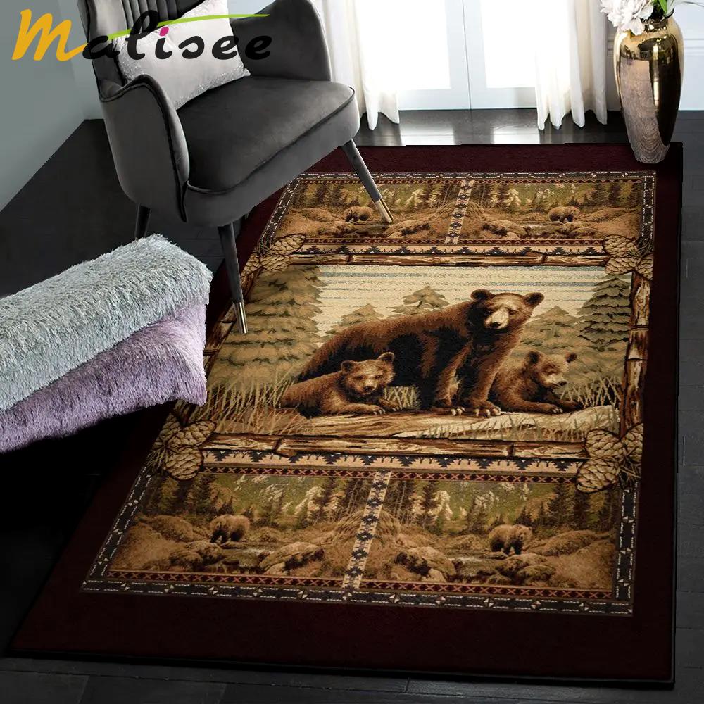 Native land washable rugs, bear native vintage pattern gs 1505lb rug Rectangle Rug