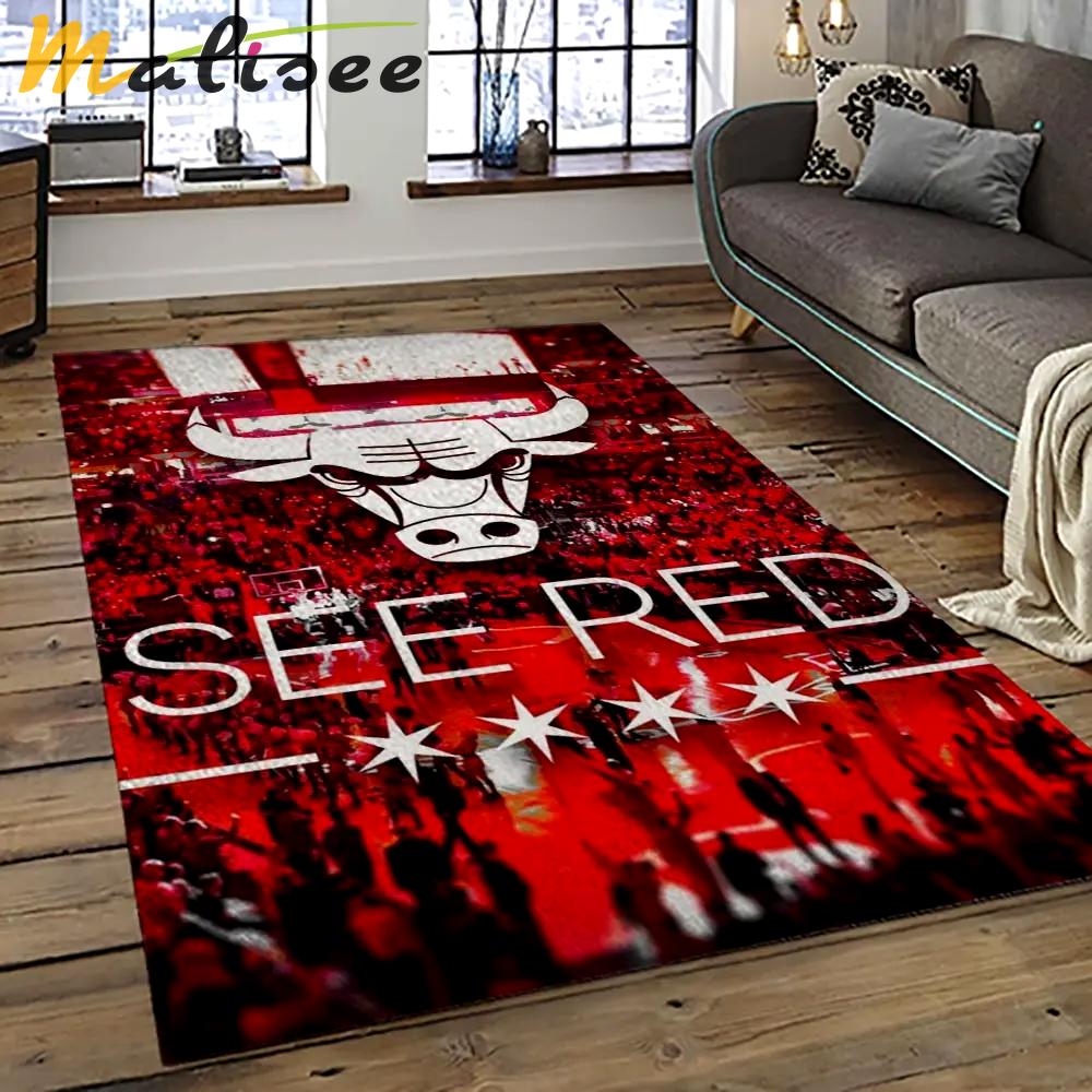 Nba chicago bulls basketball team logo sport carpet area rug home decor best gift for friends cb68 Rectangle Rug