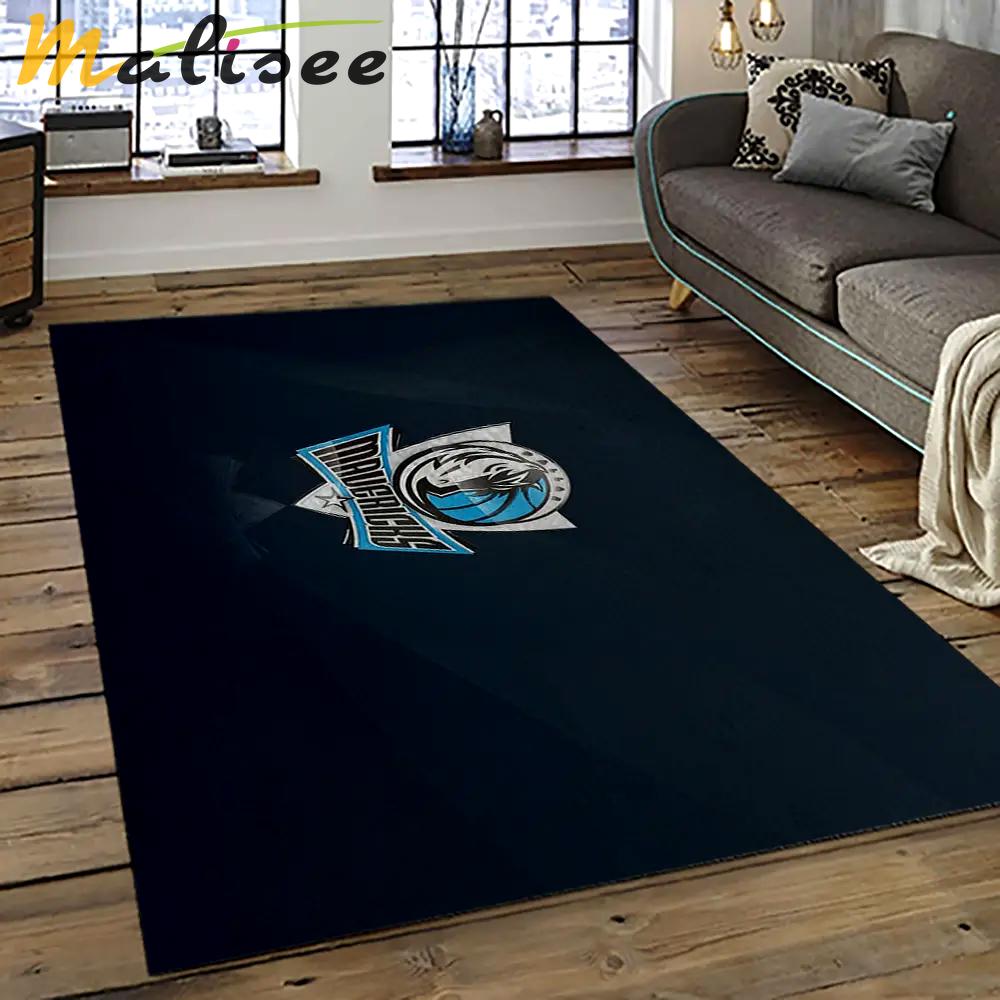 Nba dallas mavericks basketball team logo sport carpet rectangle area rug for living room dmr42 Rectangle Rug