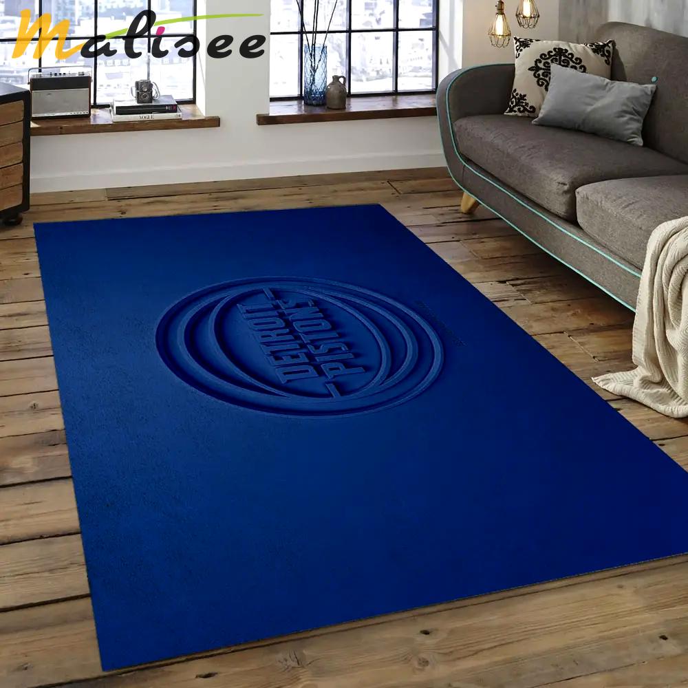 Nba detroit pistons basketball legend team logo rectangle area dp09 Rectangle Rug