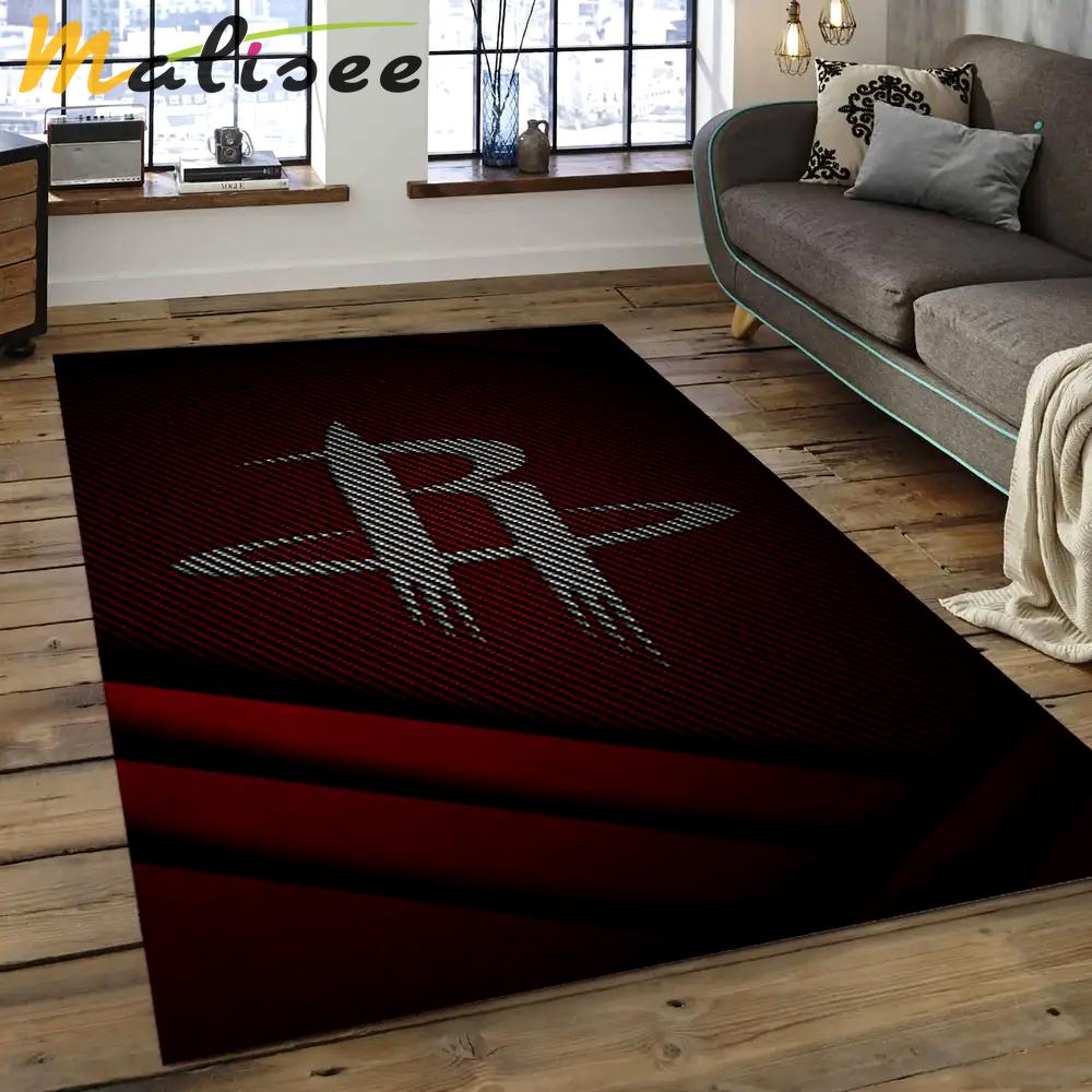 Nba houston rockets basketball legend team logo rectangle area hr18 Rectangle Rug