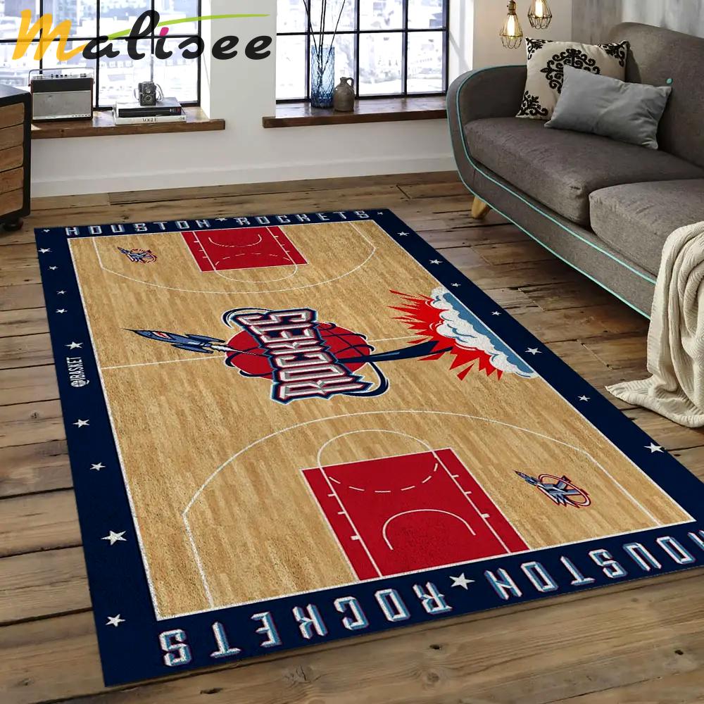 Nba houston rockets basketball legend team logo rectangle area hr22 Rectangle Rug