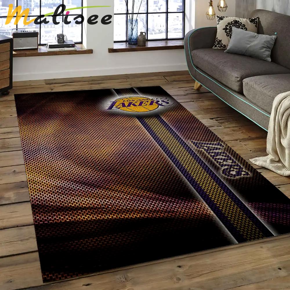 Nba los angeles lakers basketball legend team logo rectangle area lal27 Rectangle Rug