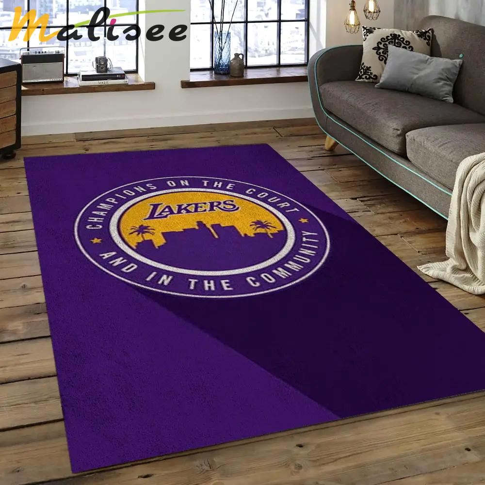 Nba los angeles lakers basketball legend team logo rectangle area lal28 Rectangle Rug