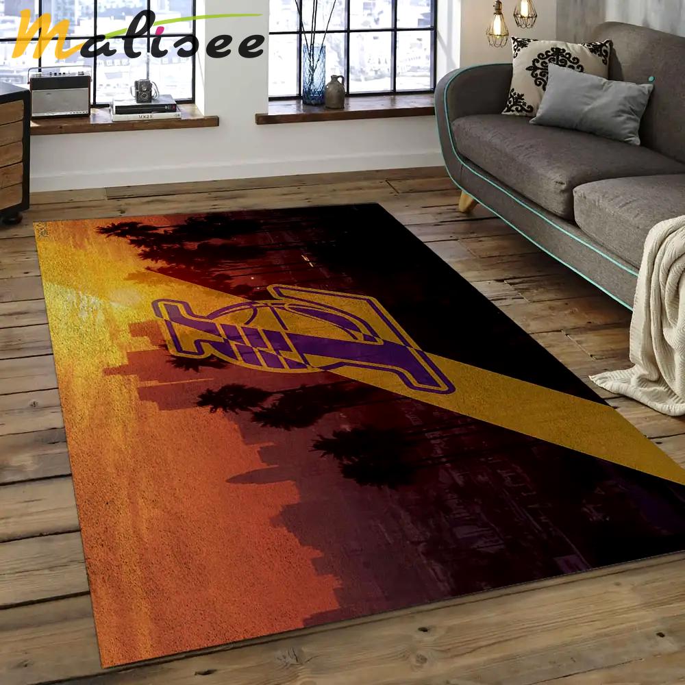 Nba los angeles lakers basketball legend team logo rectangle area lal33 Rectangle Rug