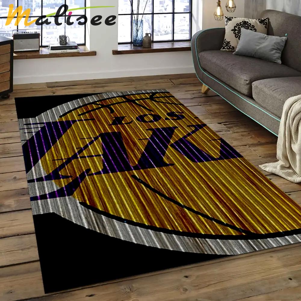Nba los angeles lakers basketball legend team logo rectangle area lal47 Rectangle Rug