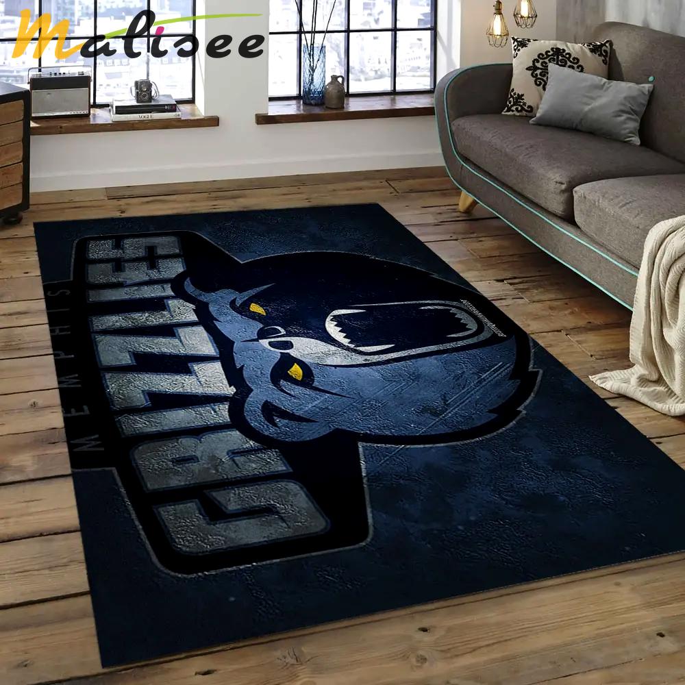 Nba memphis grizzlies basketball legend team logo rectangle area mg04 Rectangle Rug