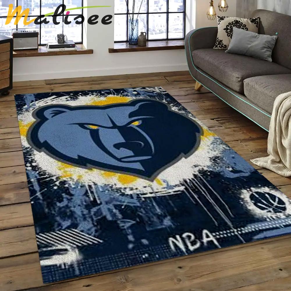 Nba memphis grizzlies basketball legend team logo rectangle area mg28 Rectangle Rug