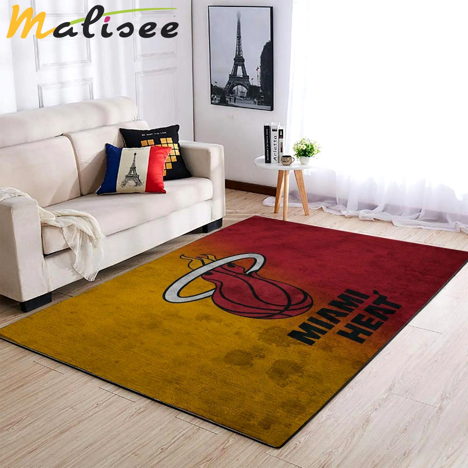 Nba miami heat basketball area rug living room rug team logo carpet v1792 Rectangle Rug