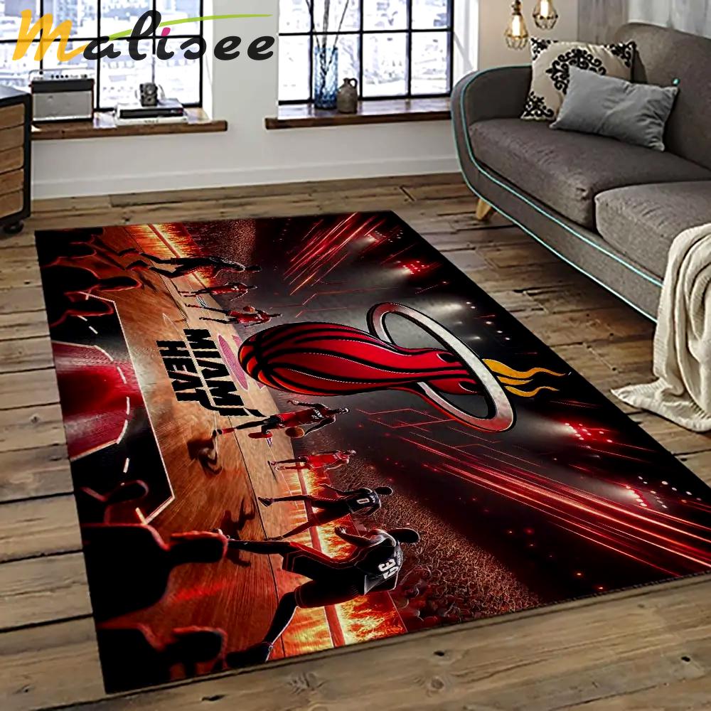 Nba miami heat basketball team logo sport carpet area rug home decor best gift for friends mh72 Rectangle Rug