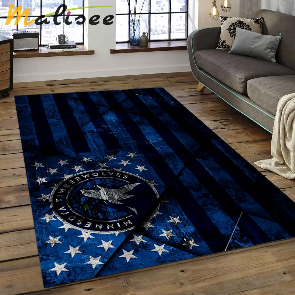 Nba minnesota timberwolves basketball legend team logo rectangle area mt19 Rectangle Rug