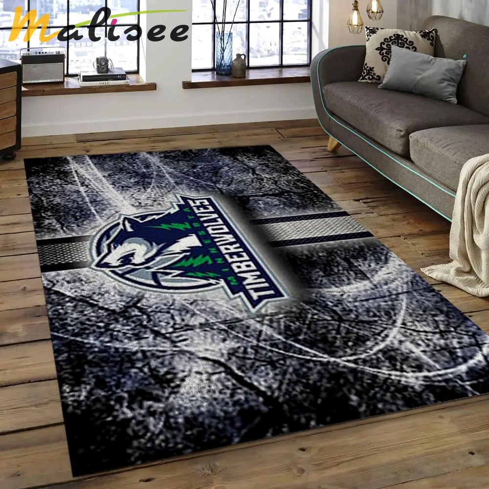 Nba minnesota timberwolves basketball legend team logo rectangle area mt27 Rectangle Rug