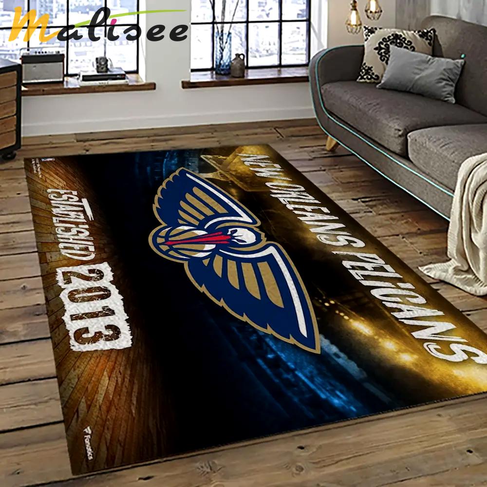 Nba new orleans pelicans basketball team logo sport carpet rectangle area rug for living room nop10 Rectangle Rug