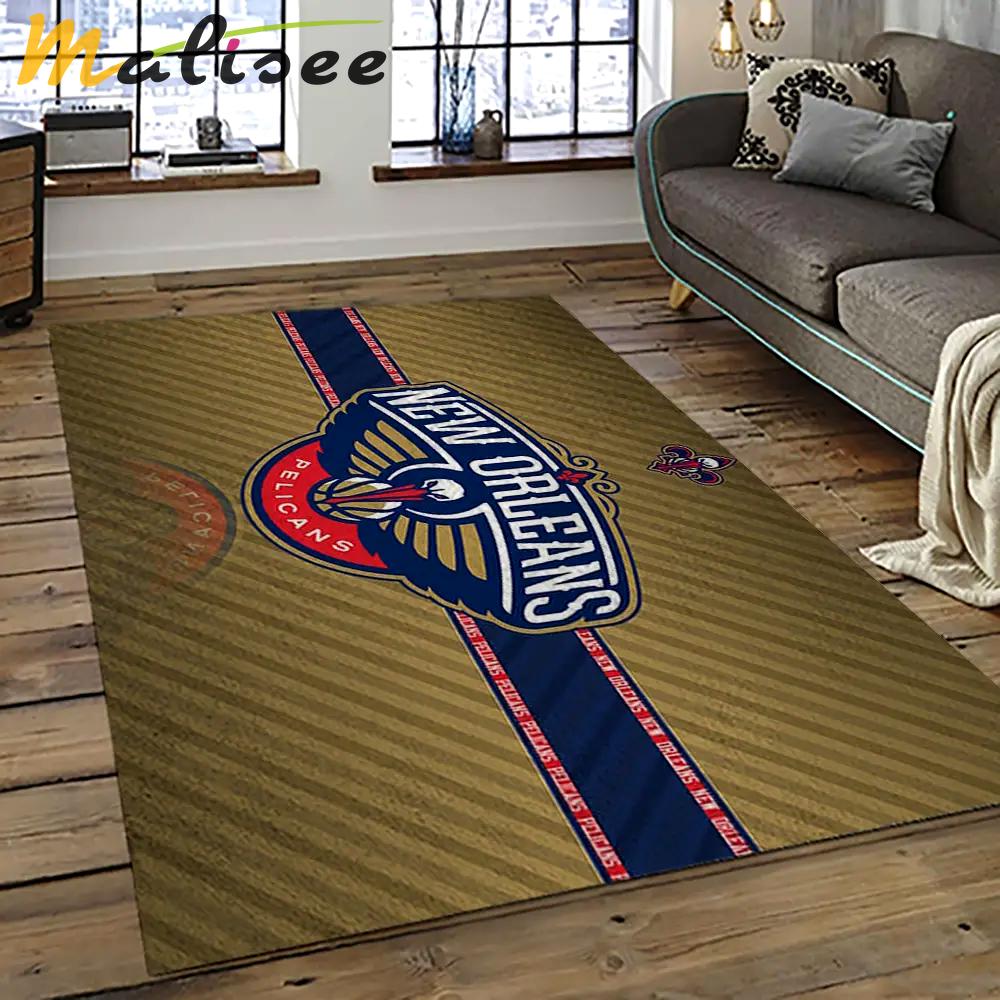 Nba new orleans pelicans basketball team logo sport carpet rectangle area rug for living room nop19 Rectangle Rug