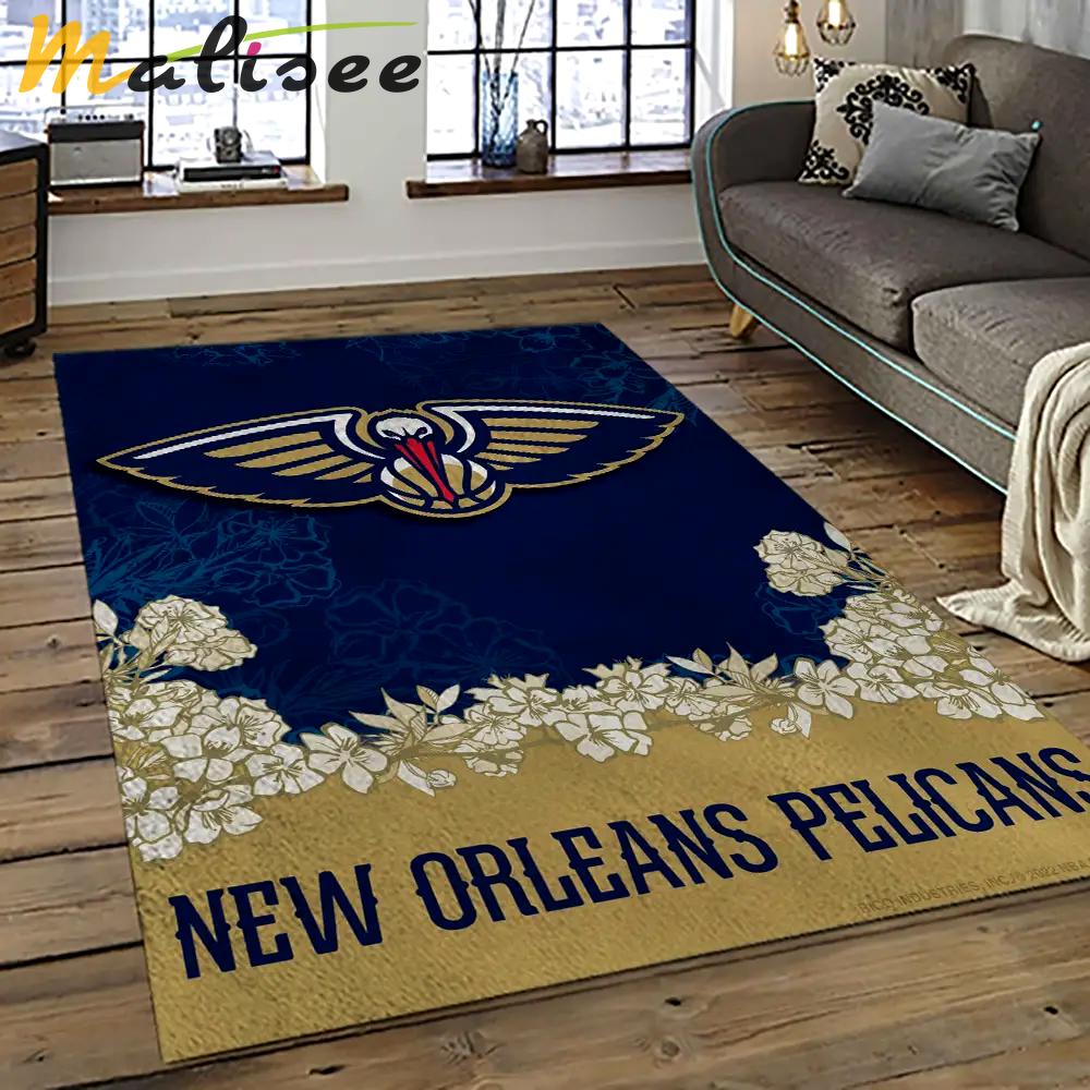 Nba new orleans pelicans basketball team logo sport carpet rectangle area rug for living room nop7 Rectangle Rug