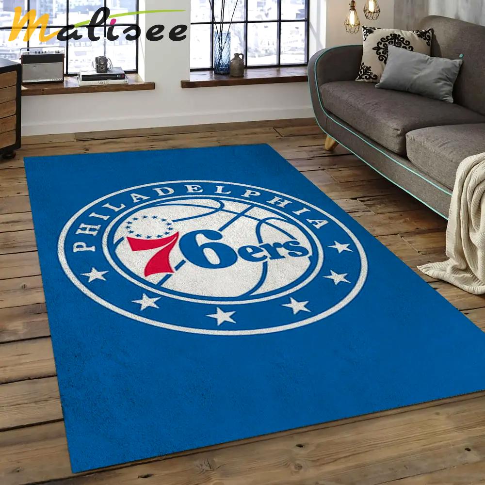 Nba philadelphia 76ers basketball legend team logo rectangle area p7613 Rectangle Rug