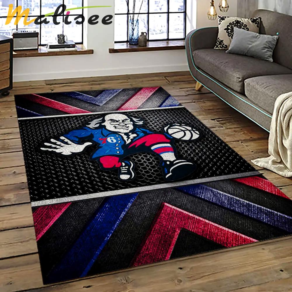 Nba philadelphia 76ers basketball team logo sport carpet area rug home decor best gift for friends p7670 Rectangle Rug