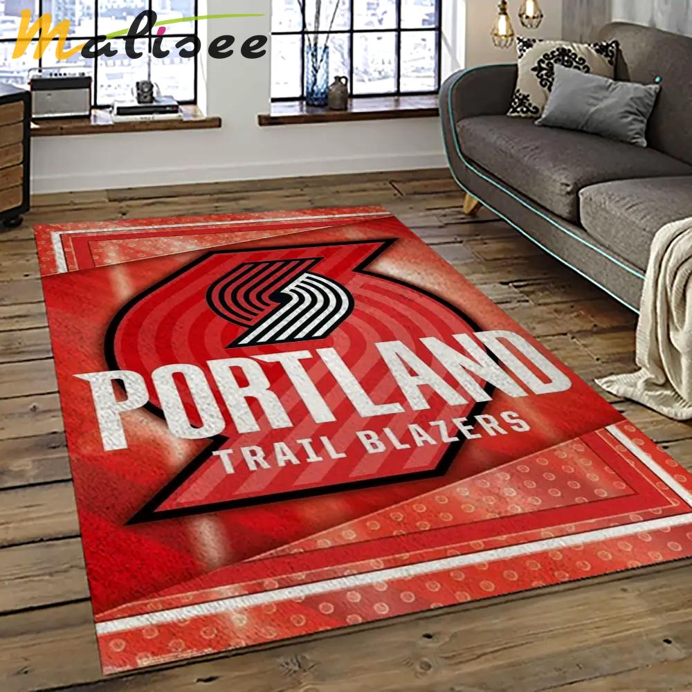 Nba portland trail blazers basketball team logo sport carpet rectangle area rug for living room ptb10 Rectangle Rug