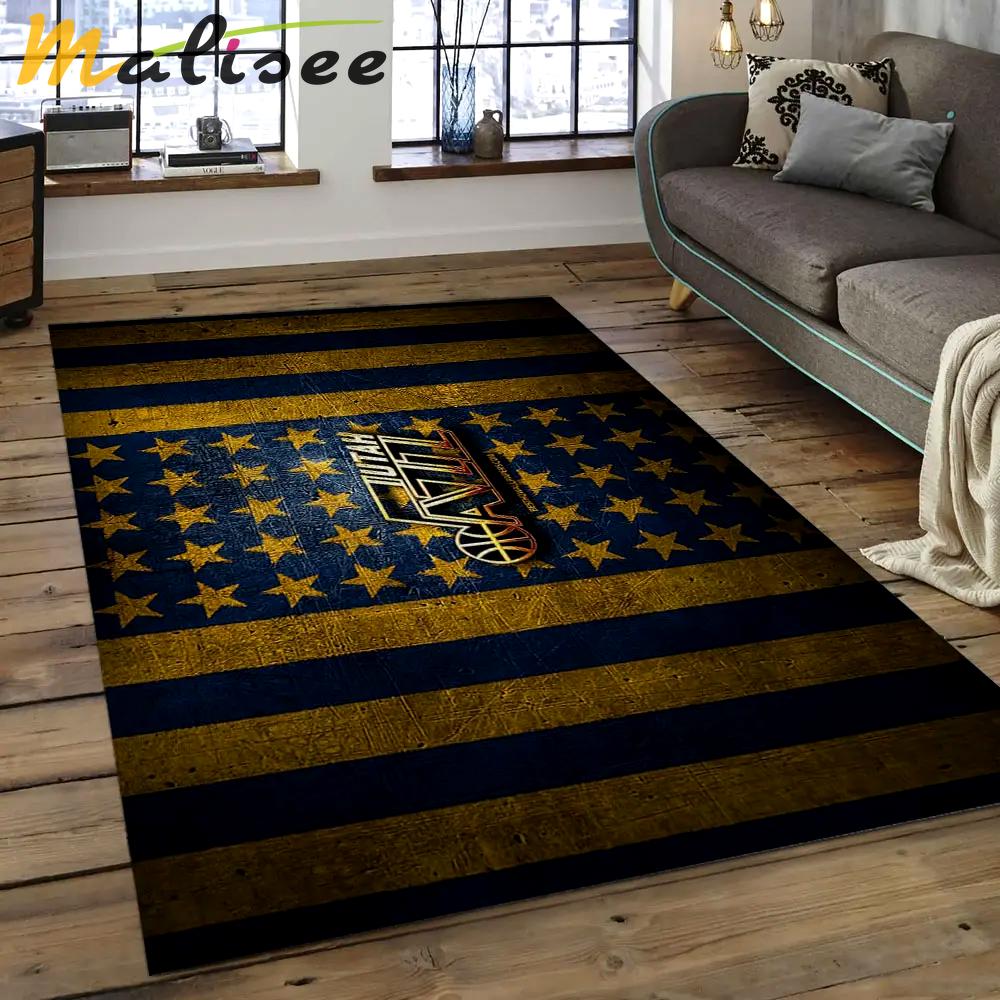 Nba utah jazz basketball legend team logo rectangle area uj01 Rectangle Rug
