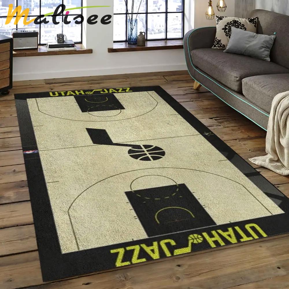 Nba utah jazz basketball legend team logo rectangle area uj16 Rectangle Rug