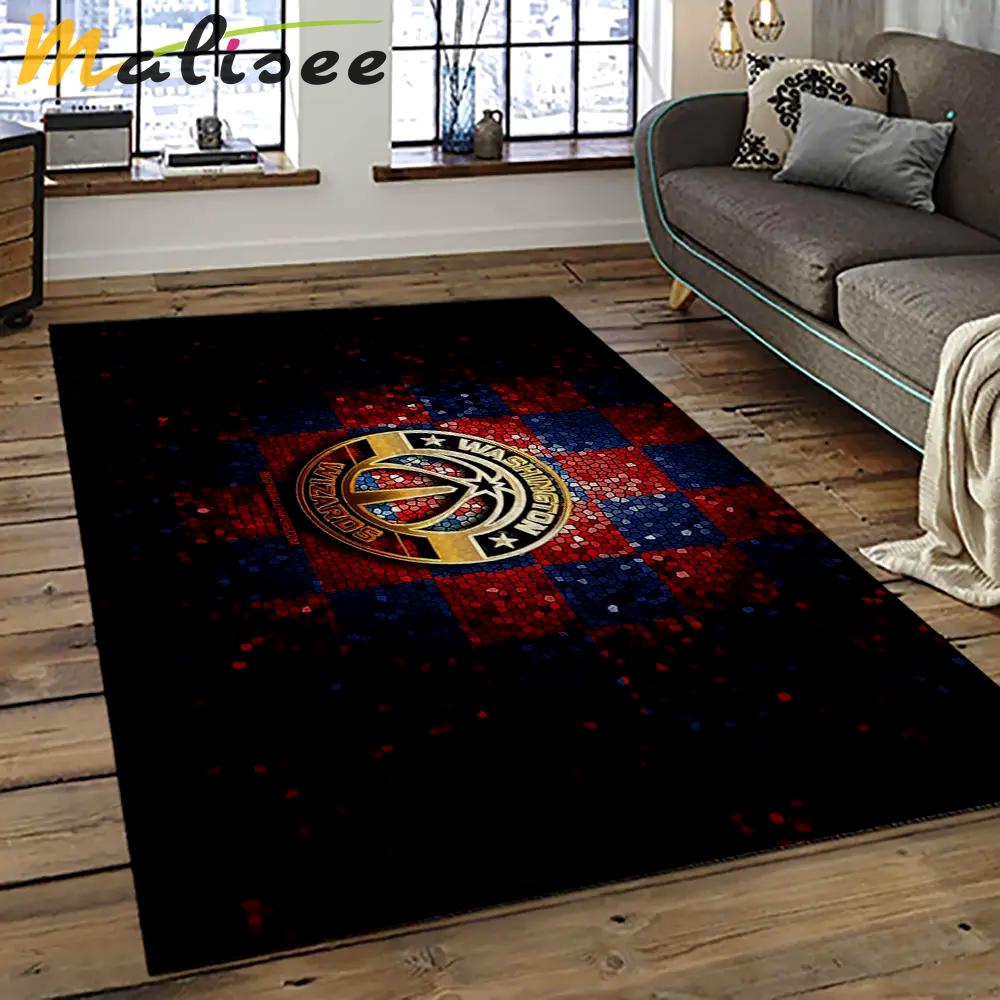 Nba washington wizards basketball team logo sport carpet rectangle area rug for living room wsw17 Rectangle Rug