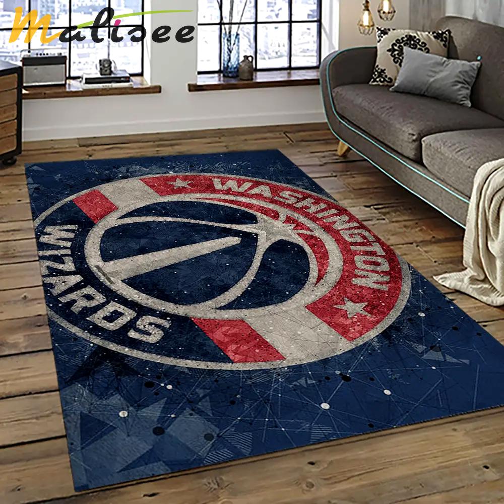 Nba washington wizards basketball team logo sport carpet rectangle area rug for living room wsw20 Rectangle Rug