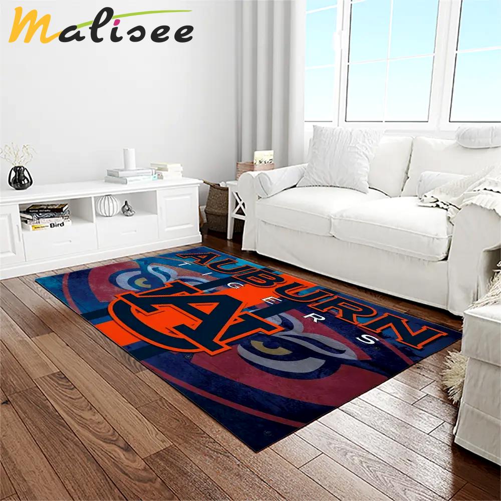 Ncaa auburn tigers college sport basketball and foolball team logo rectangle area rug ats58 Rectangle Rug