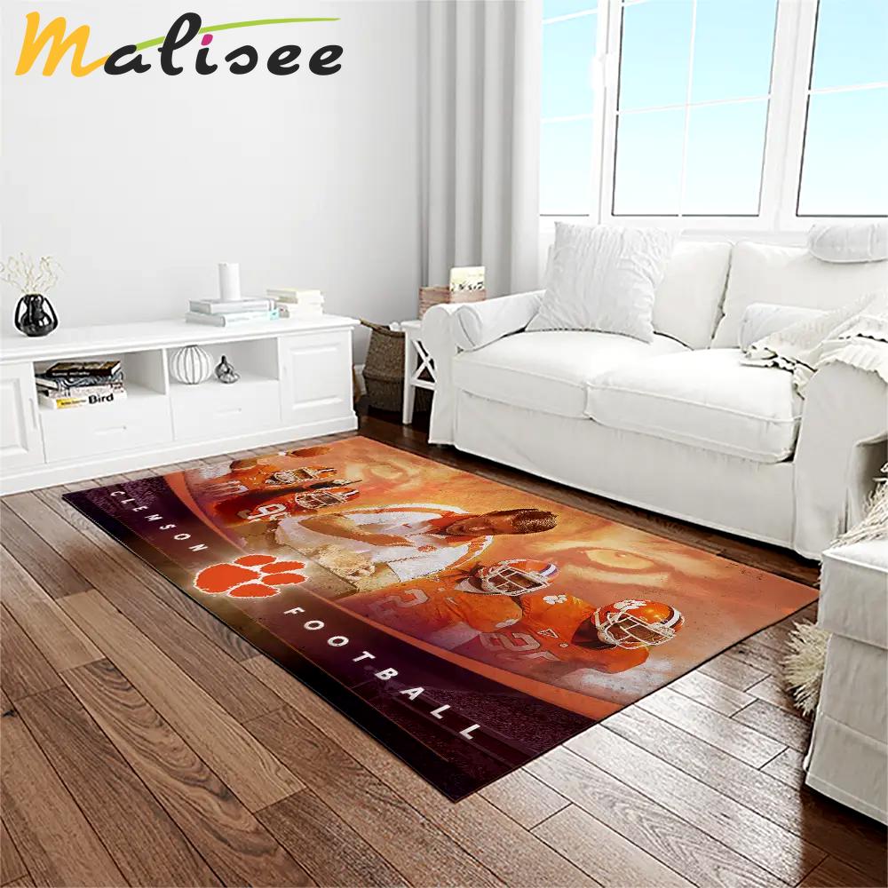 Ncaa clemson tigers college sport basketball and foolball team logo rectangle area rug ct14 Rectangle Rug