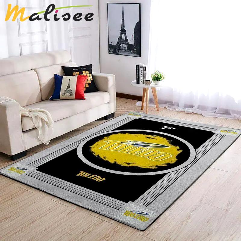 Ncaa football toledo rockets team logo carpet rug living room 20030365 3 Rectangle Rug