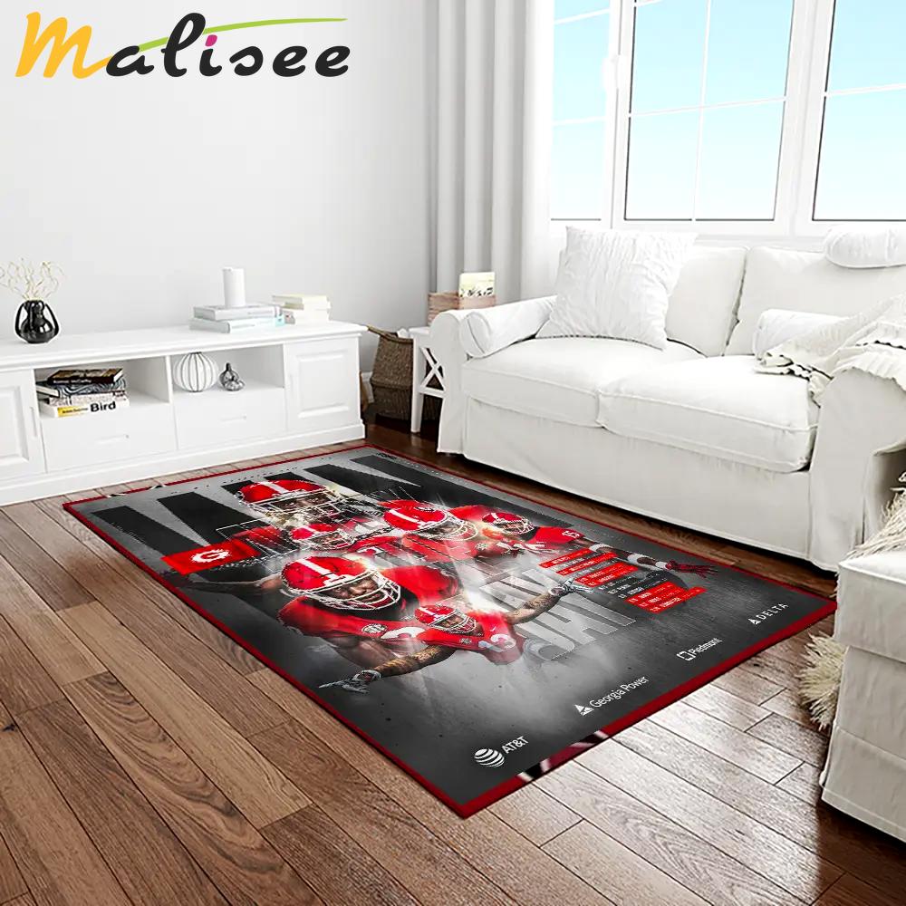 Ncaa georgia bulldogs college sport basketball and foolball team logo rectangle area rug gbs76 Rectangle Rug