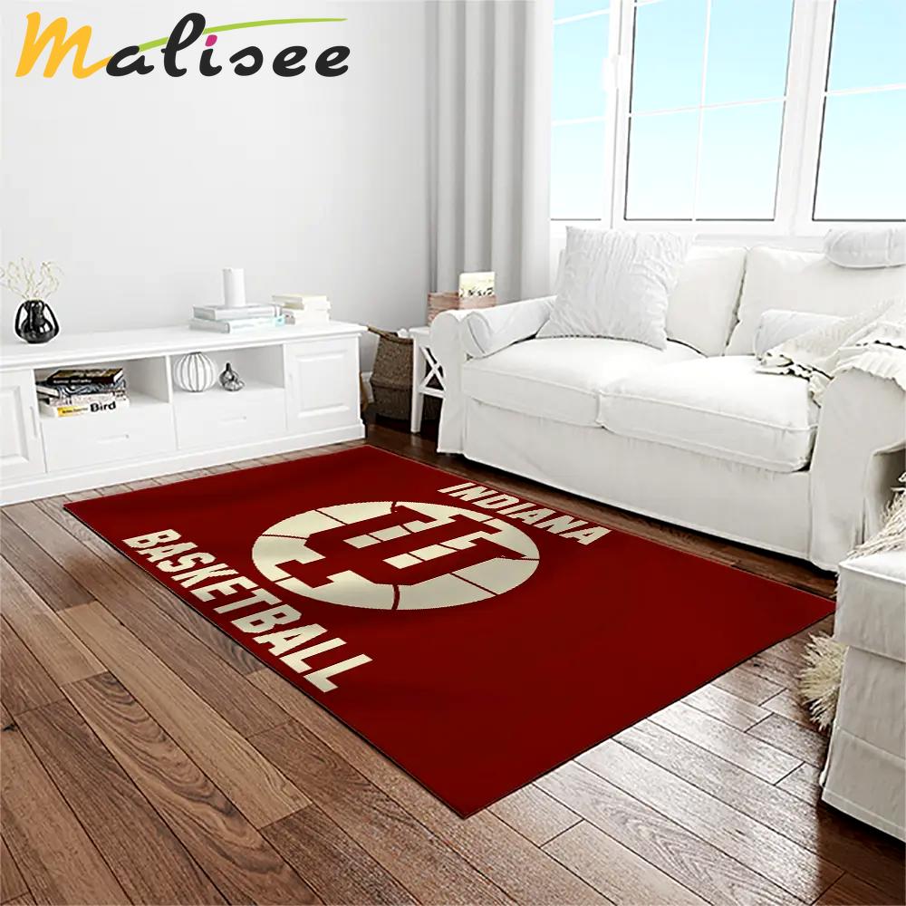 Ncaa indiana hoosiers college sport basketball and foolball team logo rectangle area rug ihs11 Rectangle Rug