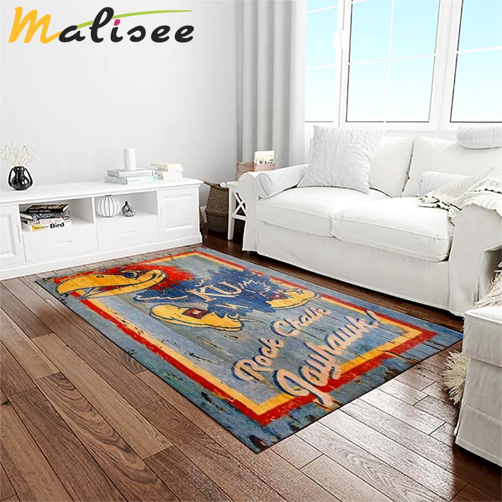 Ncaa kansas jayhawks basketball team logo rectangle area rug kj21 Rectangle Rug