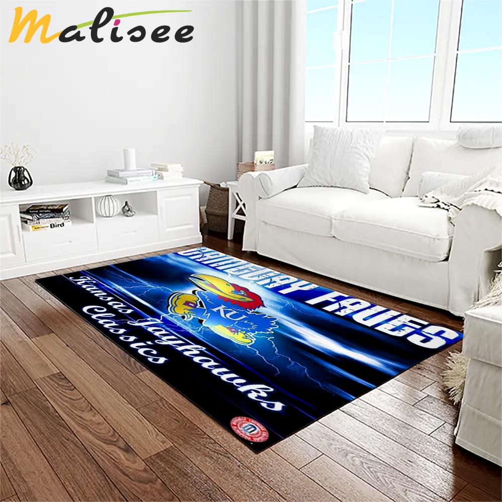 Ncaa kansas jayhawks basketball team logo rectangle area rug kj40 Rectangle Rug