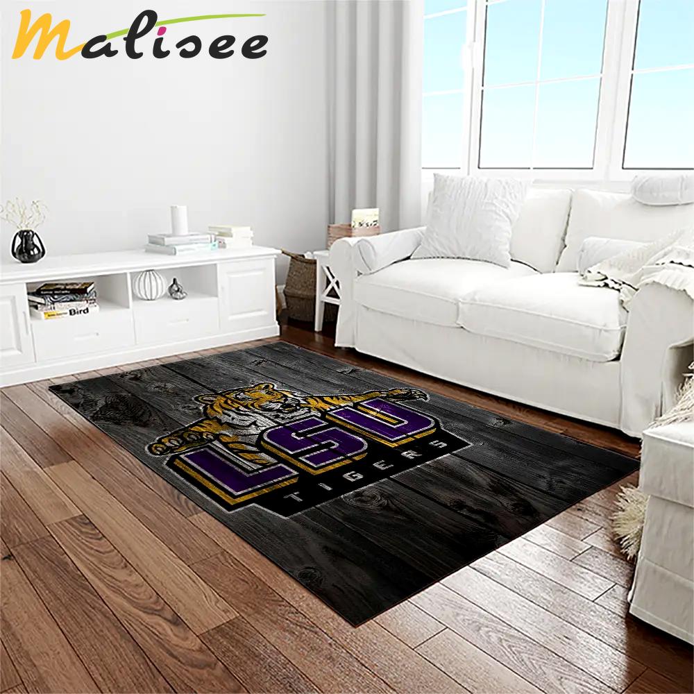 Ncaa louisiana state university college sport basketball and foolball team logo rectangle area rug lsu12 Rectangle Rug