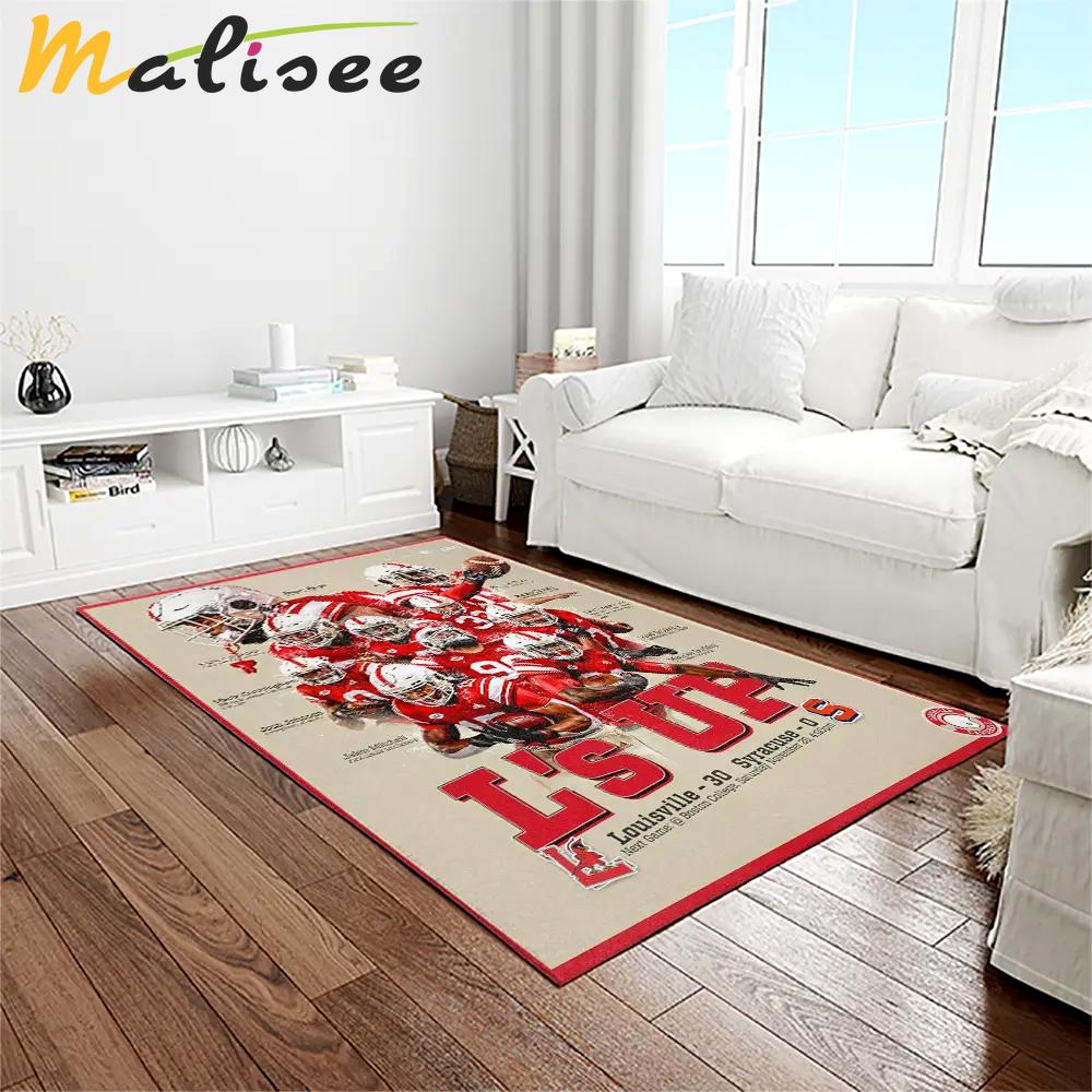 Ncaa louisville cardinals college sport basketball and foolball team logo rectangle area rug lics65 Rectangle Rug