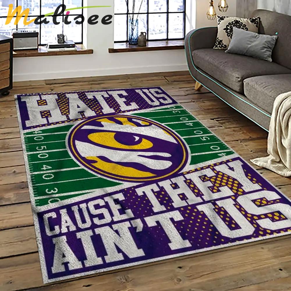 Ncaa lsu tigers basketball team logo sport carpet area rug home decor best gift for friends lsu19 Rectangle Rug