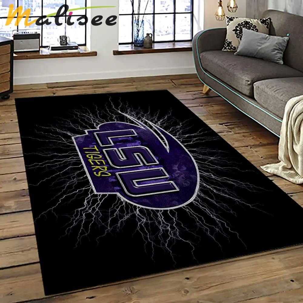 Ncaa lsu tigers basketball team logo sport carpet area rug home decor best gift for friends lsu5 Rectangle Rug